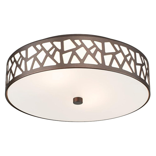 VICNIE 12 Inch Flush Mount Ceiling Light, 2 - Light Vintage Ceiling Lights Fixture with Frosted Glass Shade, Oil Rubbed Bronze Light Fixture for Hallway Corridor Kitchen Bathroom Bedroom Passway