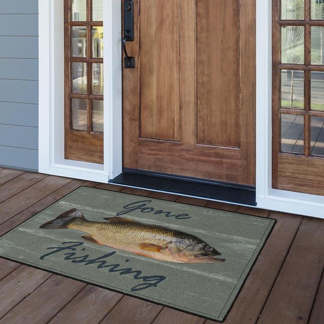 Brumlow Mills Gone Fishing Rustic Kitchen And Entryway Rug, 2'6 x 3'10
