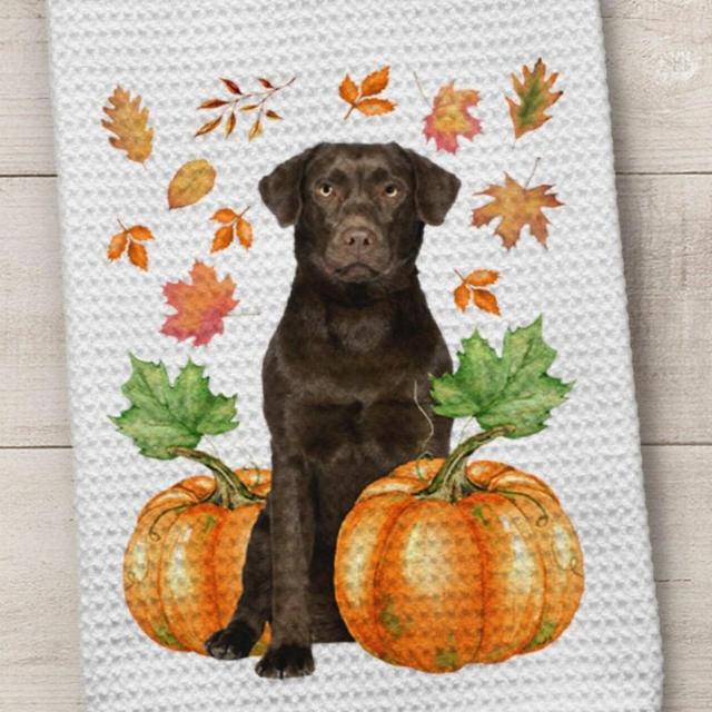 Dog Towel, Chocolate Lab Towel, Labrador Towel, Chocolate Labrador, Kitchen Towel, Dog Kitchen Towel, Waffle Weave Towel, Hand Towel