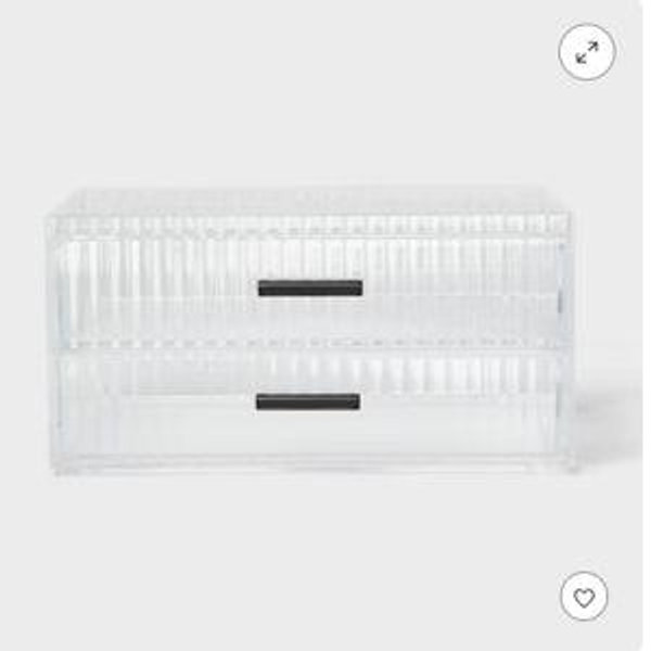 Clear Ribbed Acrylic Stacking Drawers