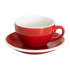 Set of 1 x 6.5oz. Cappuccino Cup and Saucer - Red