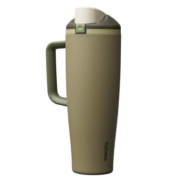 Owala FreeSip Tumbler Insulated Stainless Steel Water Bottle with Built-in Straw and Side Handle, For Travel, Work, School, and Sports, 40oz, BPA Free, Leak Proof, Off Road