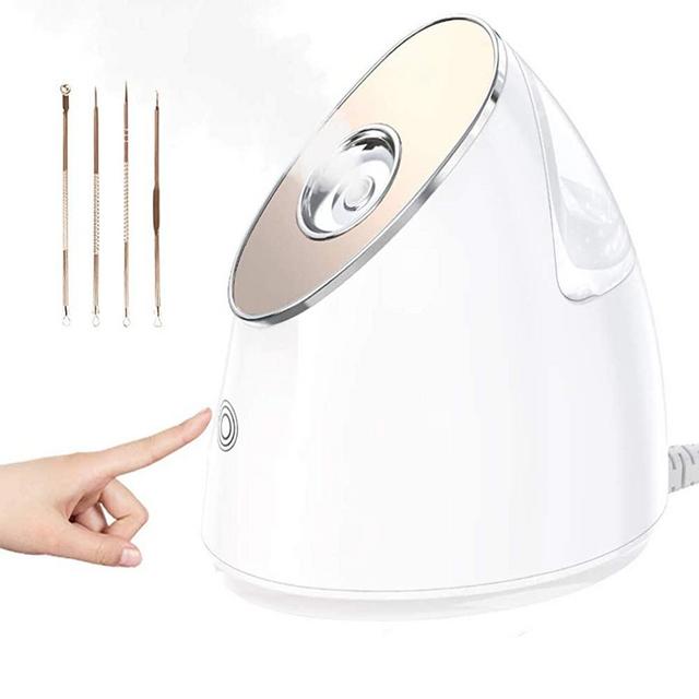 Facial Steamer - 100ml Nano Ionic Warm Mist Face Spa Humidifier, with Precise Temp Control, 15 Min Steam Time, 10X Penetration for Women Moisturizing Cleansing Pores Blackheads Acne Sinuses Impuritie