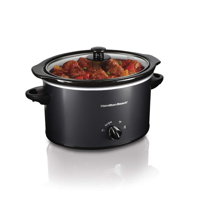 Hamilton Beach 3-Quart Slow Cooker With Dishwasher-Safe Crock Lid, Matte Black (33231)