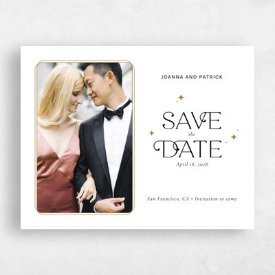 White Simple Wedding Save the Date - Jelani Photo