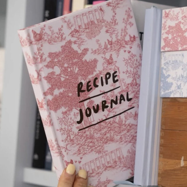 Recipe Journal - red toile