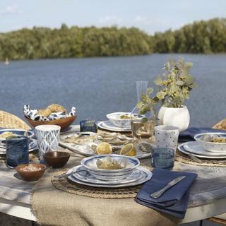Blue Bay 16-Piece Melamine Dinnerware Set, Service for 4