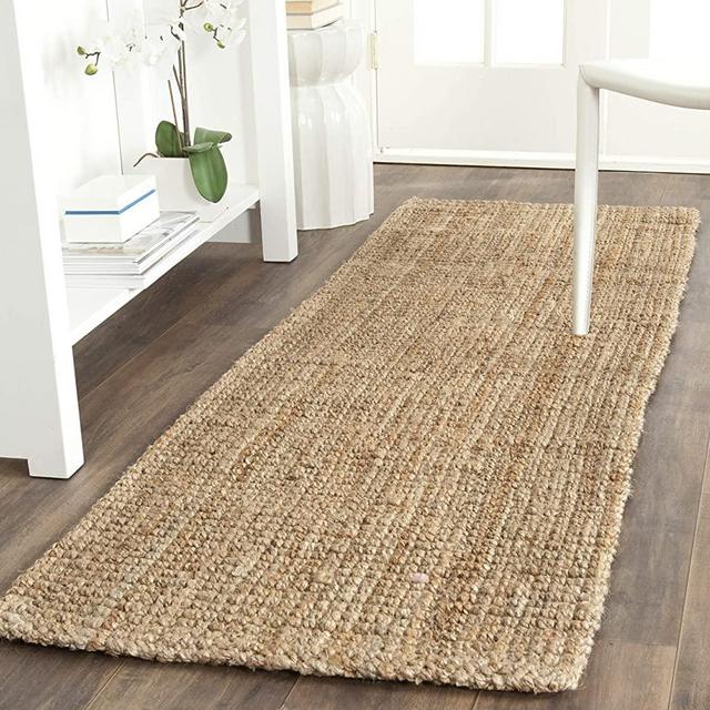 Safavieh Natural Fiber Collection NF747A Handmade Farmhouse Premium Jute Runner, 2'3" x 7' , Natural