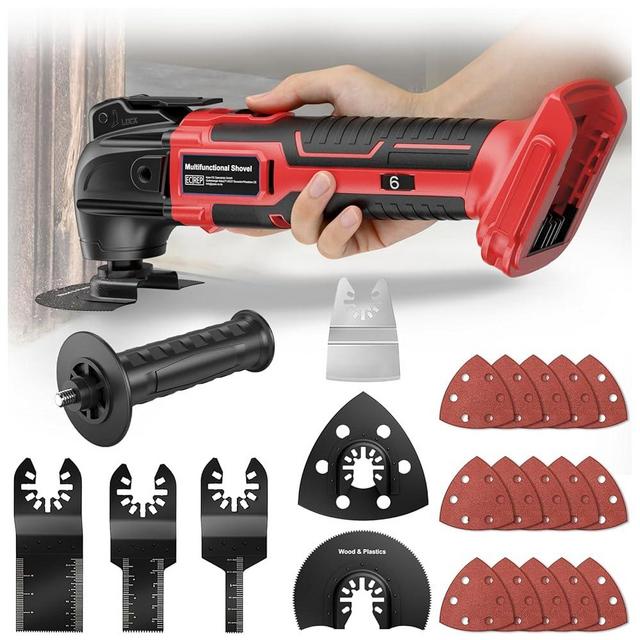Cordless Oscillating Tool for Milwaukee 18V Battery, Oscillating Multi Tool Kit with Auxiliary Handle, 6 Variable Speed, Oscillating Saw for Scraping, Sanding, Cutting Wood (Battery Not Included)