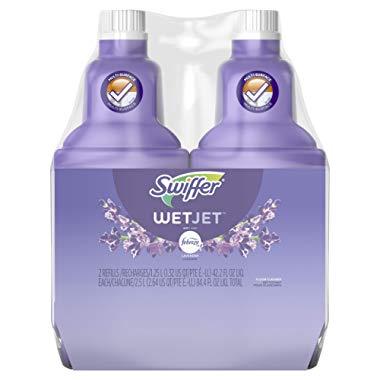 Swiffer Wetjet Hardwood Floor Mopping and Cleaning Solution Refills, All Purpose Cleaning Product, Lavender Vanilla and Comfort Scent, 1.25 Liter, 2 Pack