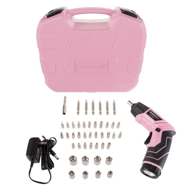 Stalwart 45-Piece Electric Screwdriver Set, Pink