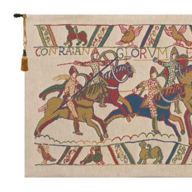 Bayeux Tapestry Wall Hanging Medieval Battle Belgian Woven Historical Home Decor Art