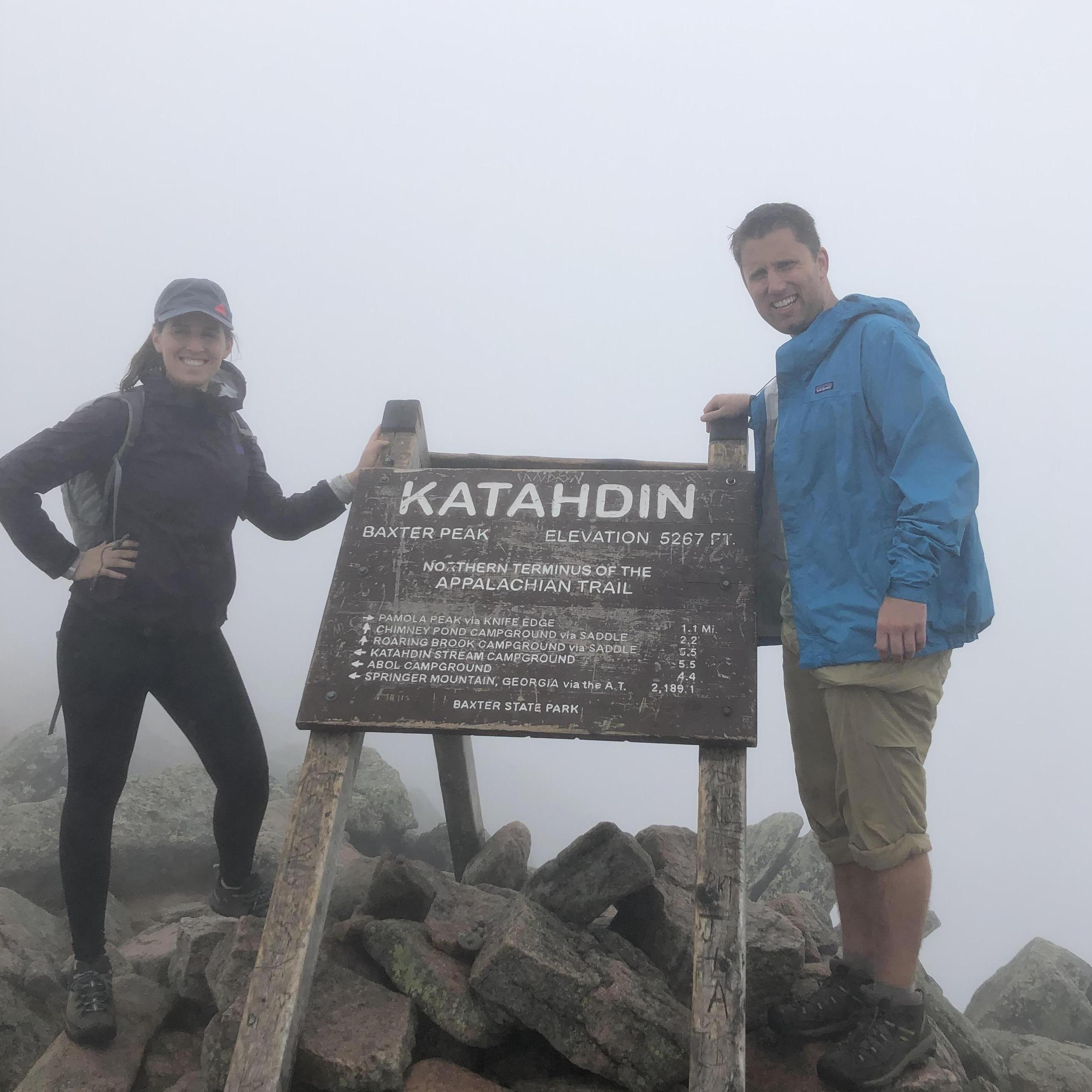 Climbing mountains in Maine where Steve's family lives.