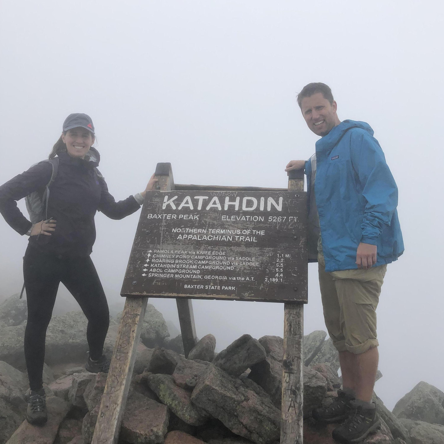 Climbing mountains in Maine where Steve's family lives.