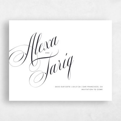 White Wedding Save the Date - Dametta Landscape