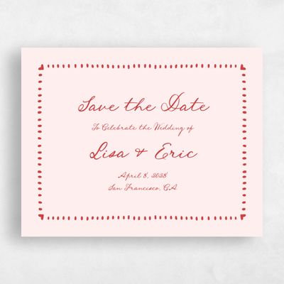 Pink Wedding Save the Date - Jemima Landscape