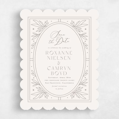 Beige Fall Wedding Save the Date - Poplar Classic