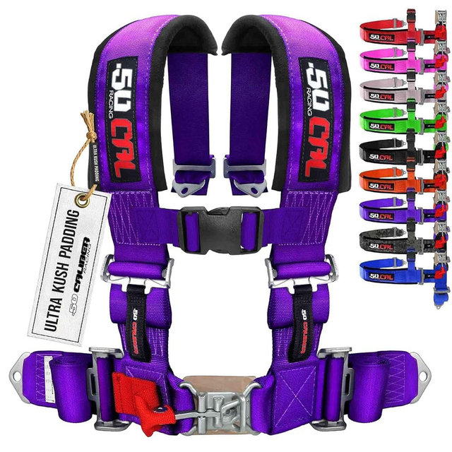 1pc Purple 4 Point Harness for Bucket Seat, Latch Release, 9 Color Options, Racing Harness, Race Car, Off Road, UTV, RZR [6008P1]