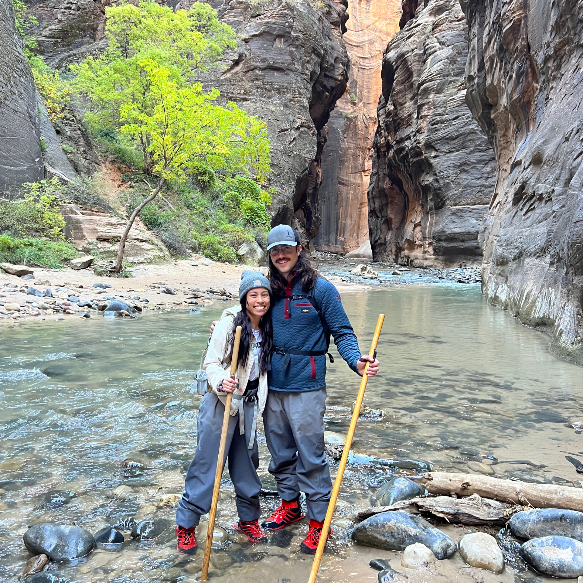 Hiking the Narrows in Zion National Park in Utah