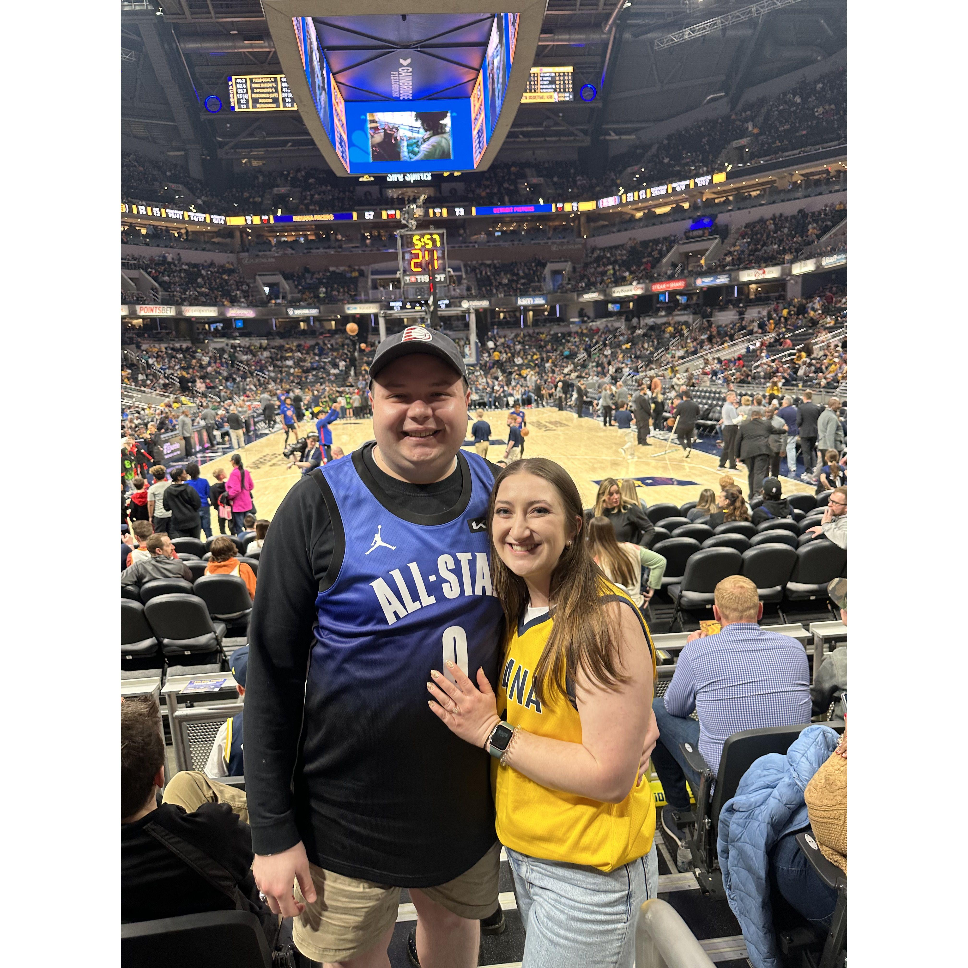 Snapped next to where our seats were for the Pacers Season Fall '22-Spring '23
