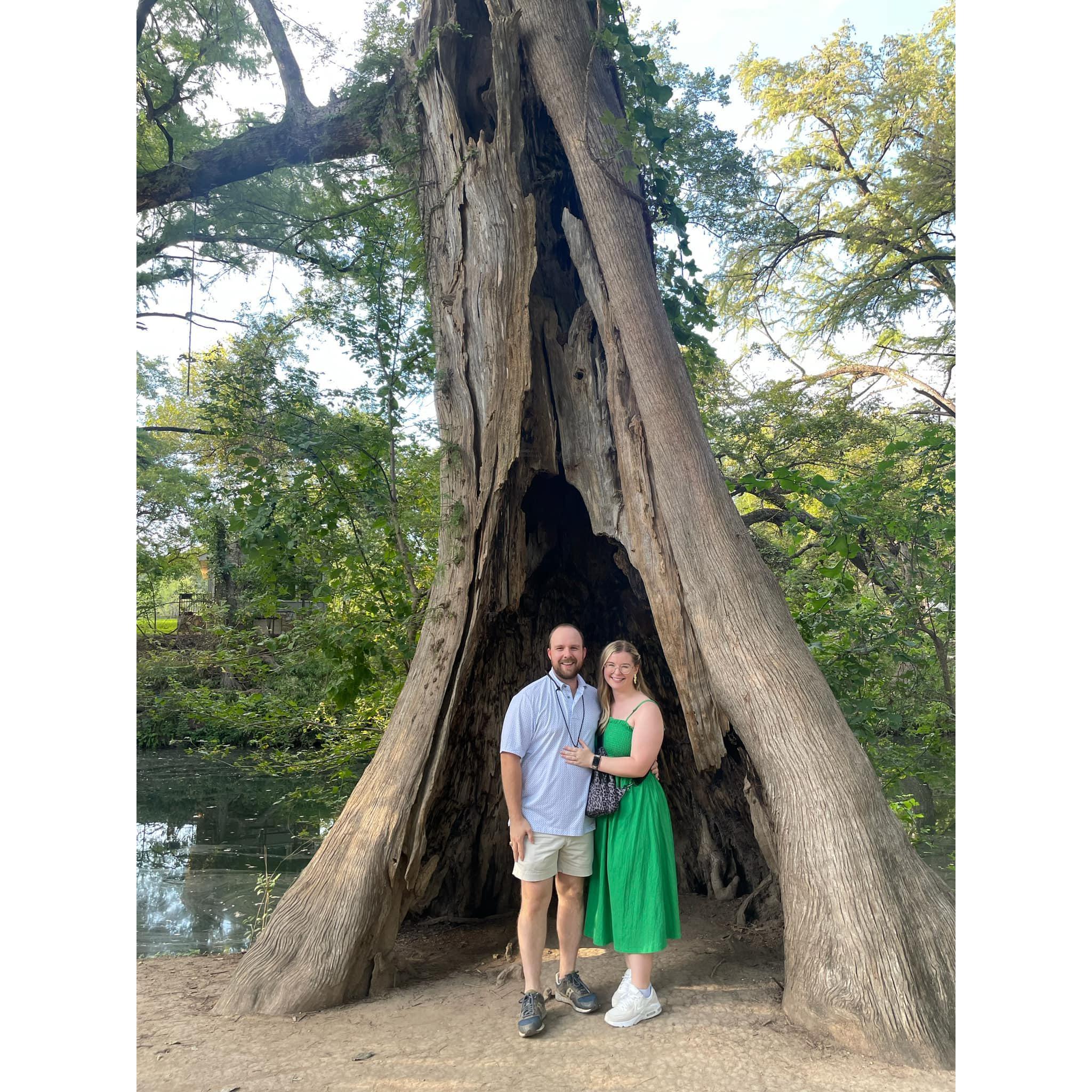 Right after Spencer proposed to me under the Kissing Tree in Wimberley, Texas. 9.14.2024