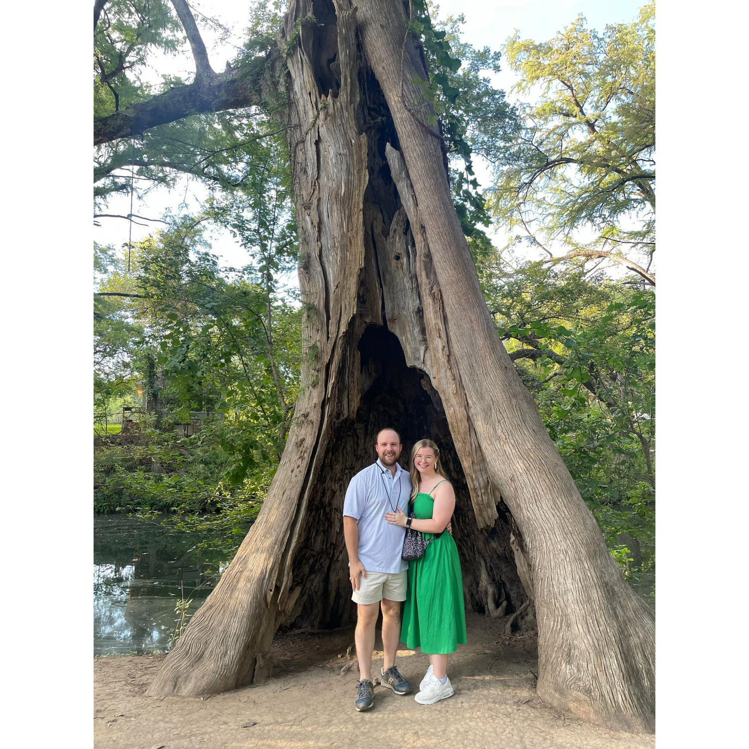 Right after Spencer proposed to me under the Kissing Tree in Wimberley, Texas. 9.14.2024
