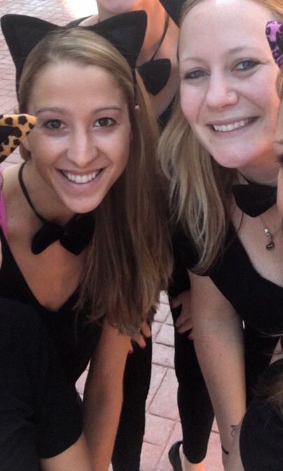 Kasey and Carolyn at the CAT-astrophe booth helping raise money for United Way. Meow!!