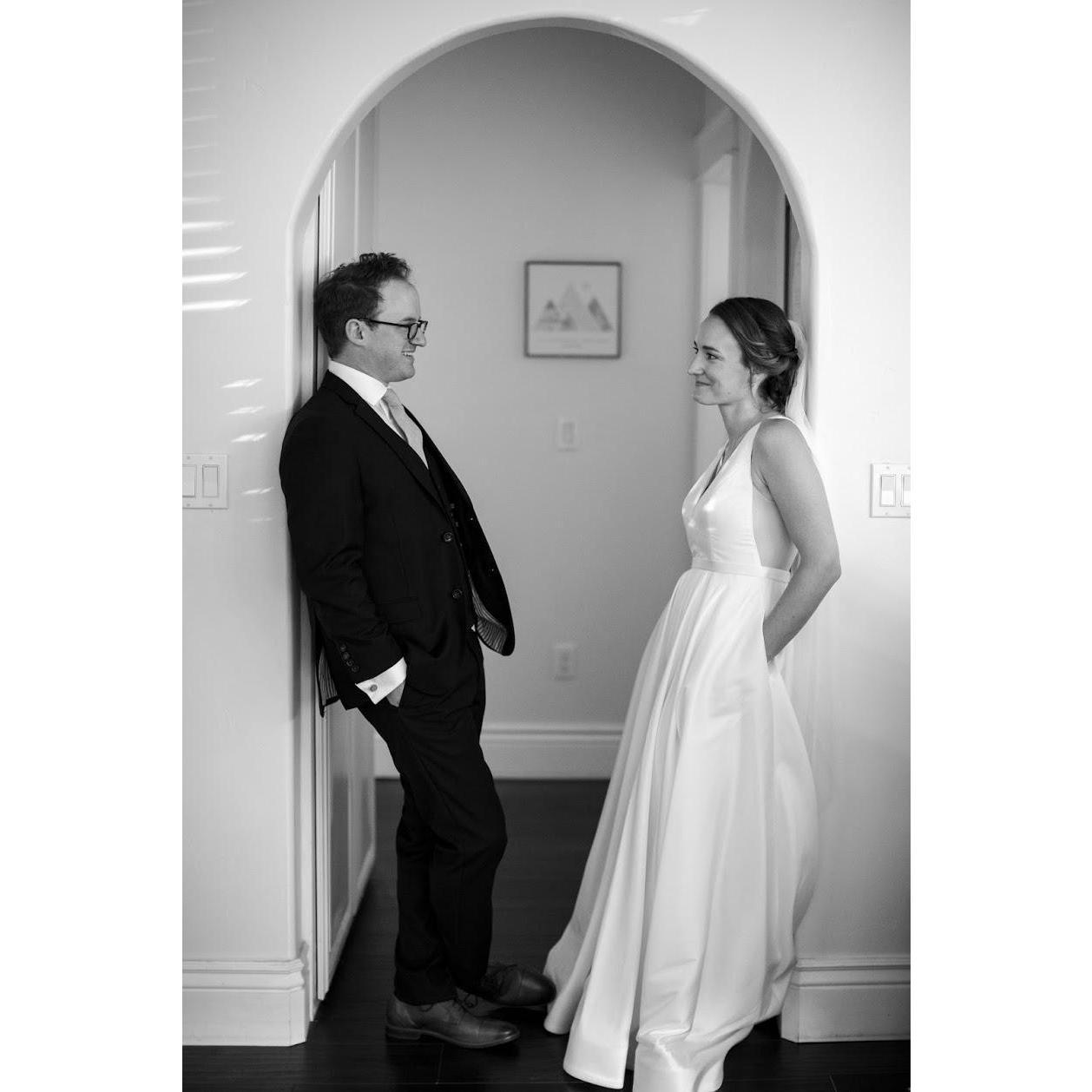 A favorite from the day, Rachel & Steve in their home pre ceremony