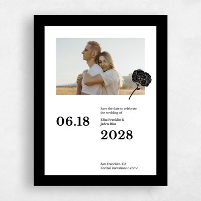 White Wedding Save the Date - Catania Portrait