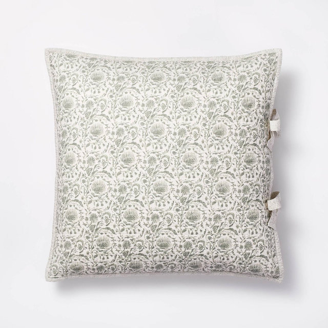 Euro Decorative Border Cotton Slub Print Quilt Sham Light Teal Green – Threshold™ designed with Studio McGee