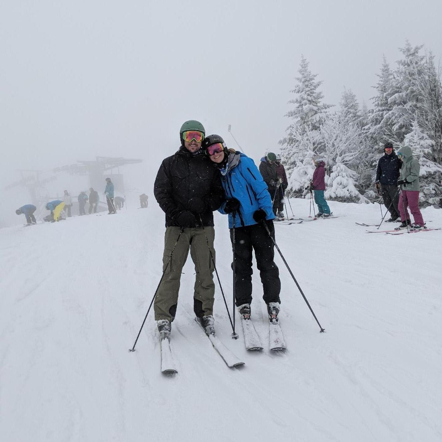 Skiing at Jay Peak with friends