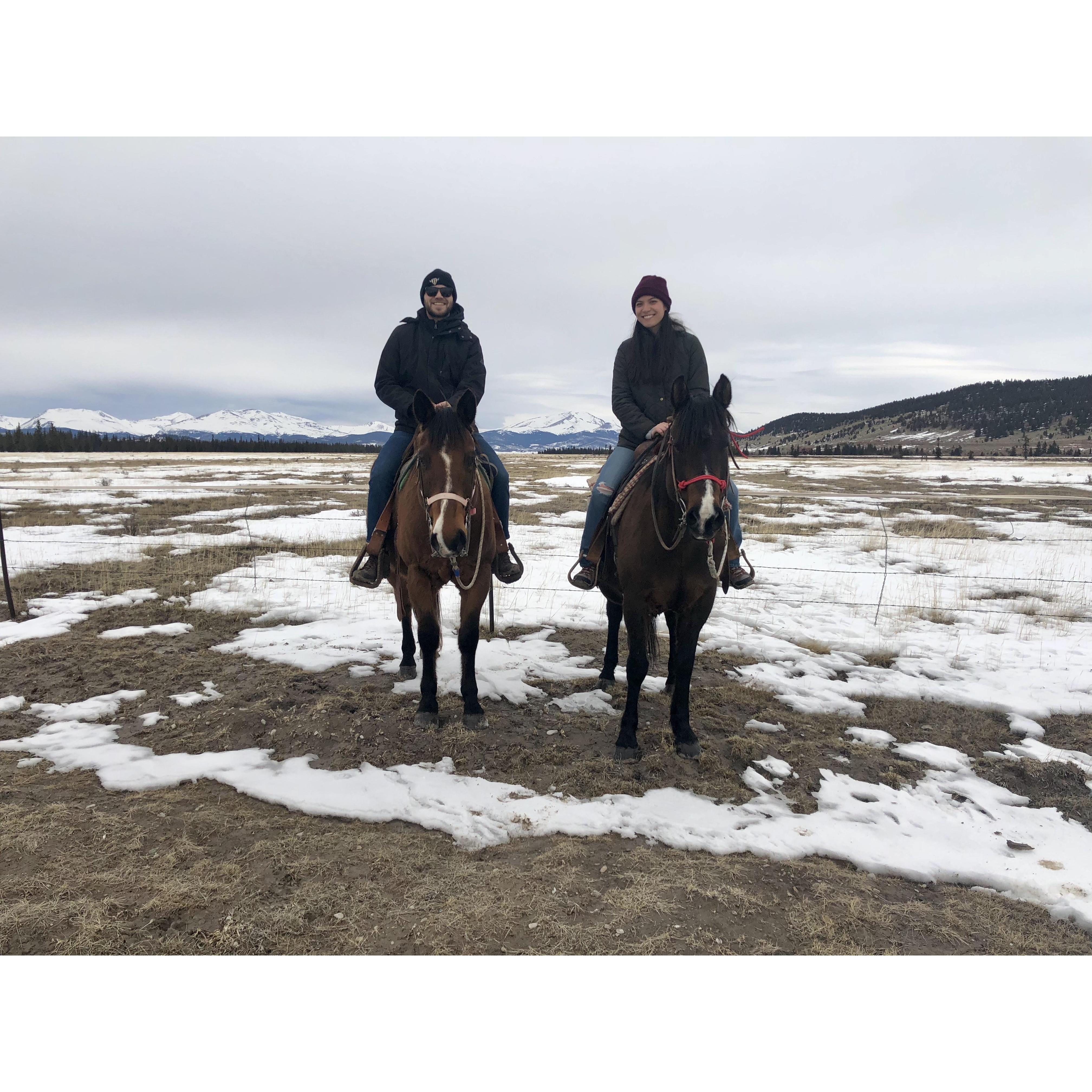 Our second time horsebacking riding together in Colorado