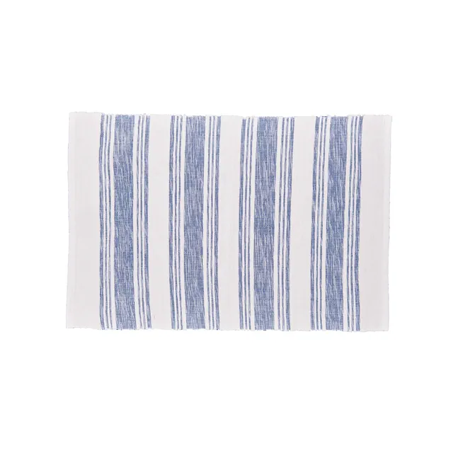 C&F Home Gideon Thin Stripe Navy Placemats Set of 6, 13" x 19"
