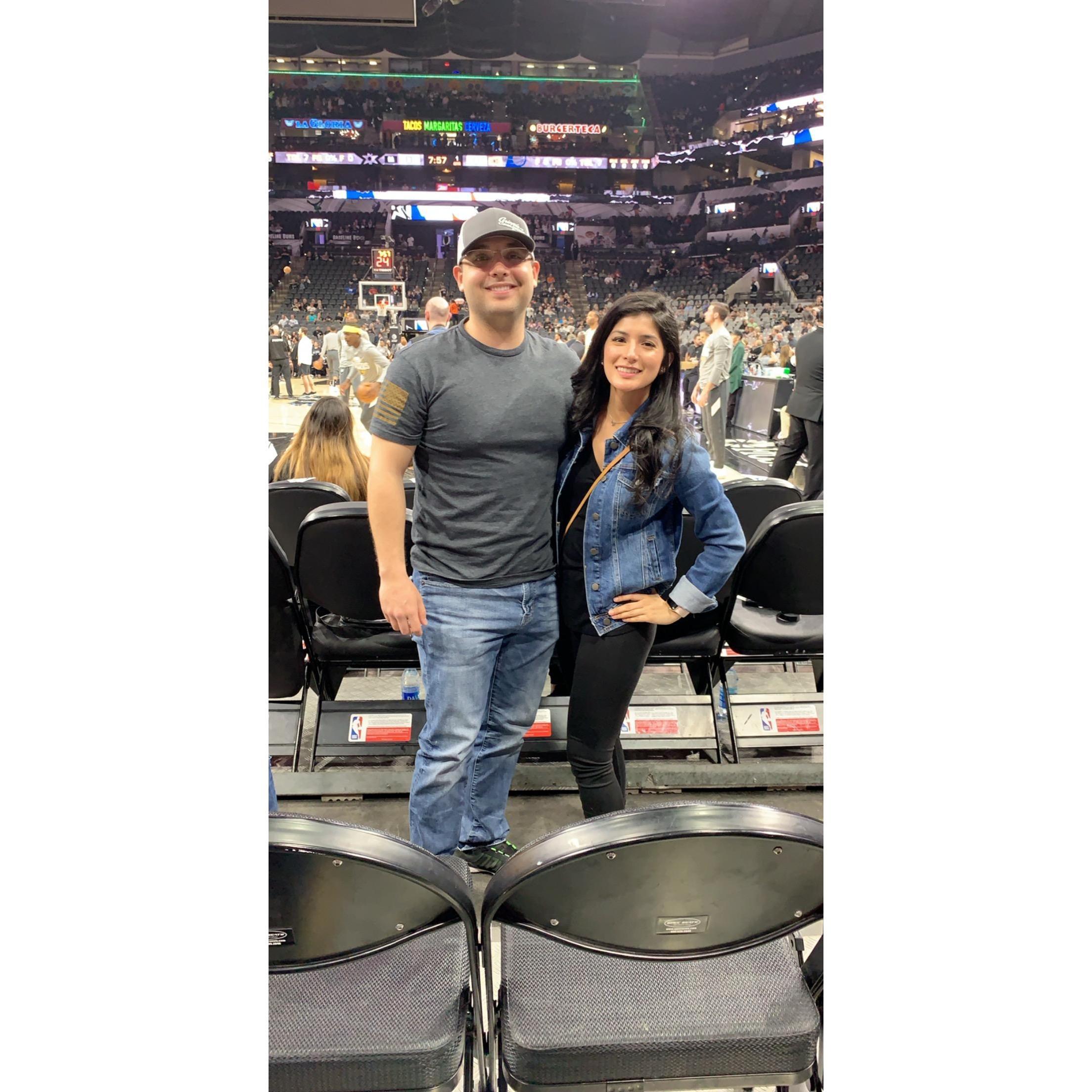 He was crazy excited about seeing his first NBA game in floor seats!