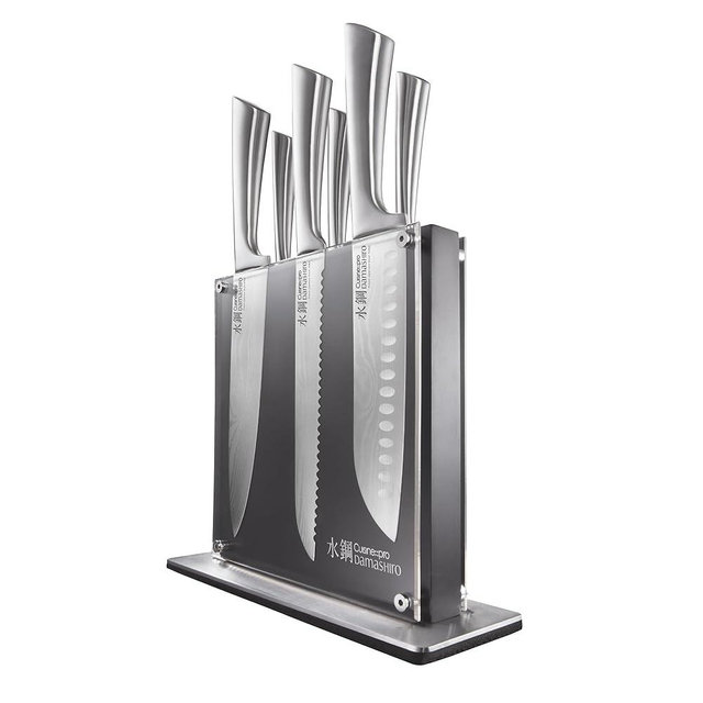 Cuisine::pro Damashiro Knife Block (Kumi, 7-Piece Set) - Premium Japanese Steel Knife Set