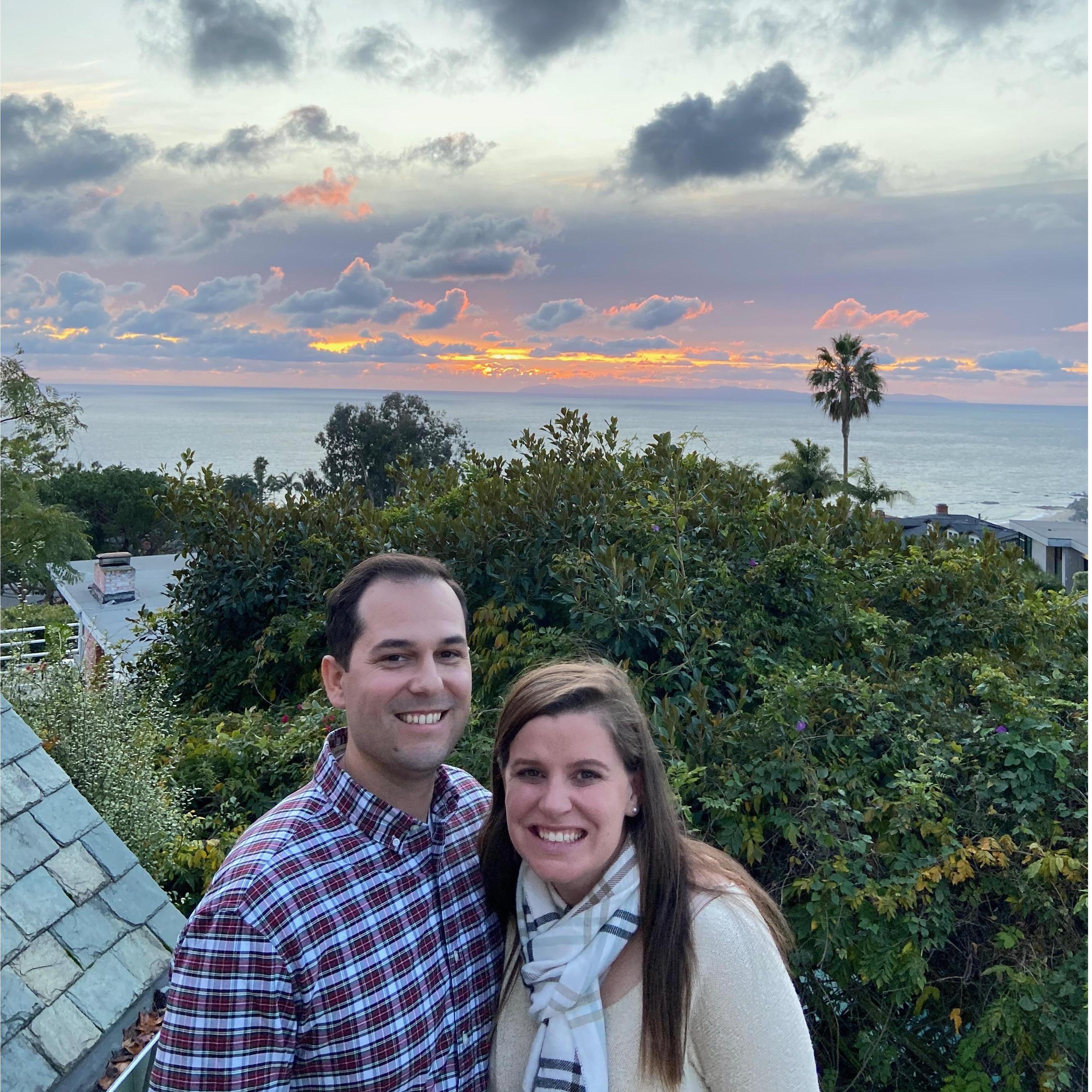 Enjoying a wonderful sunset at 
Uncle Bogie & Aunt Susan's 
in Laguna Beach.