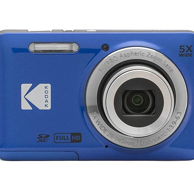 KODAK PIXPRO Friendly Zoom FZ55-BL 16MP Digital Camera with 5X Optical Zoom 28mm Wide Angle and 2.7" LCD Screen (Blue)