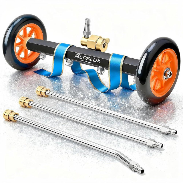 Pressure Washer Accessories Undercarriage Pressure Washer, Undercarriage Cleaner Attachment, 16 Inch Water Broom, Pressure Washer Under Car Cleaner with 3 Extension Wands, 4000 PSI