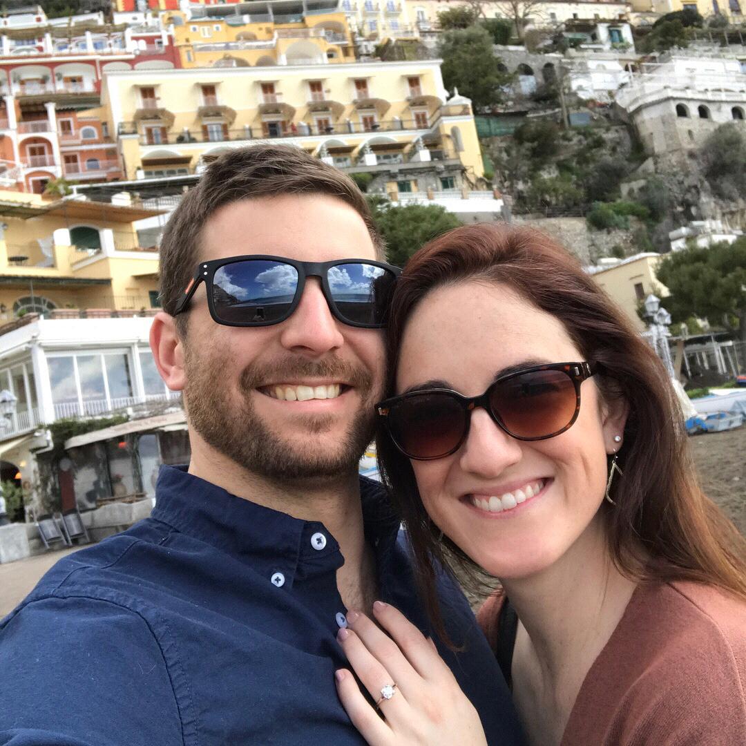 In Positano, Italy- the morning after Zack asked me to marry him!