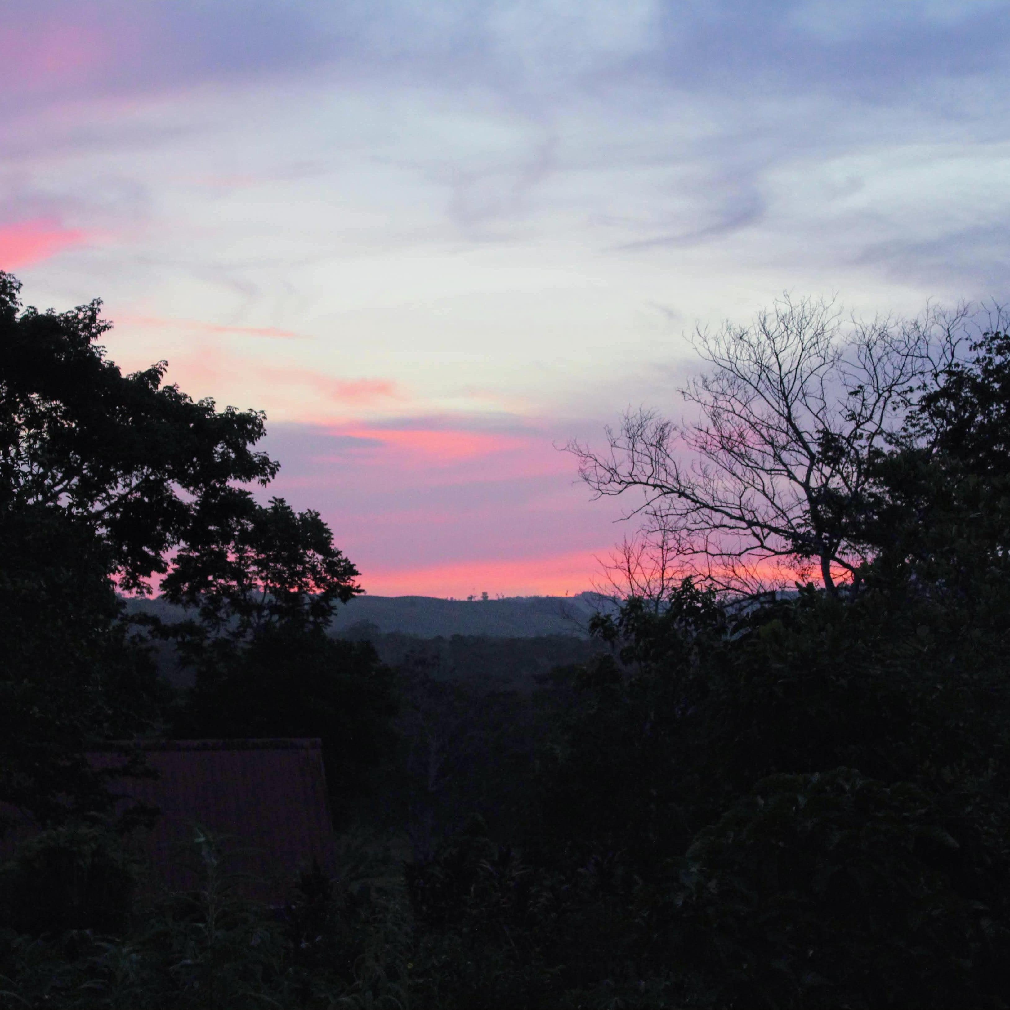 Another of the beautiful sunsets from the hotel on Dominic's farm