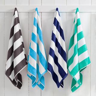 Novia Velour Cabana Stripe Assorted Beach Towel, Set of 4