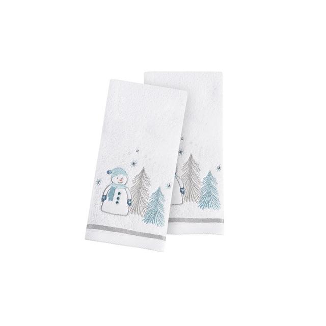Martha Stewart Collection Snowman Embroidered Fingertip Towel, Created for Macy's