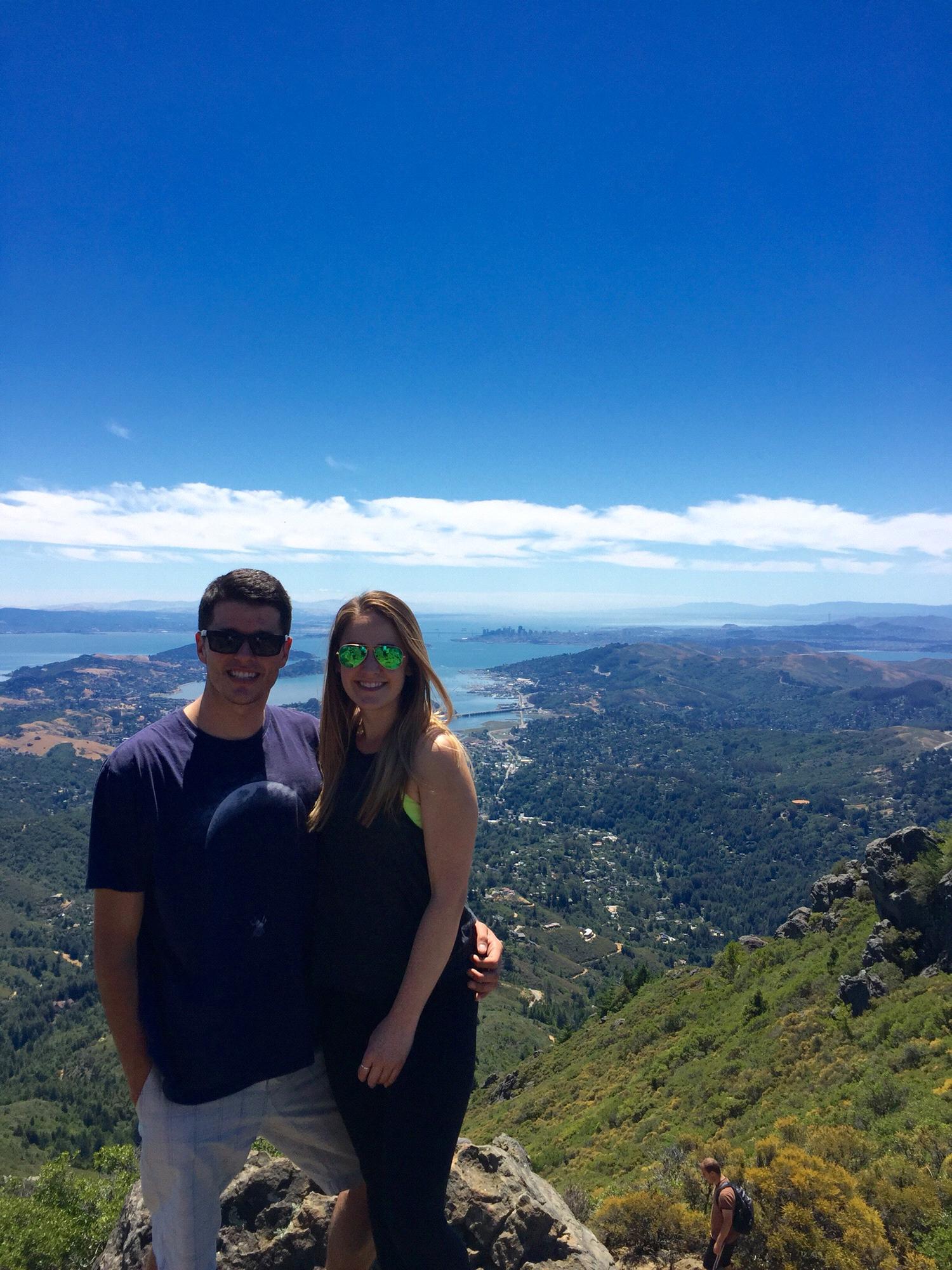Our first photo together at East Peak on Mt. Tam!