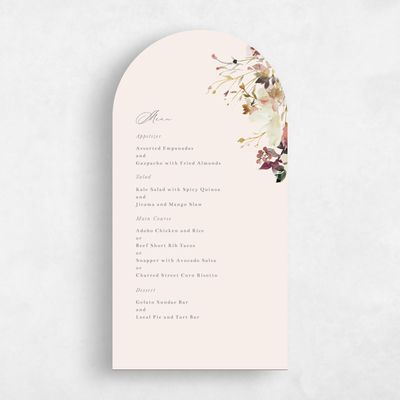 Beige Arch Wedding Menu - Ciliegio