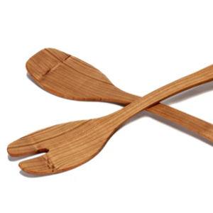 Wood Salad Servers for Large Cherry Bowl