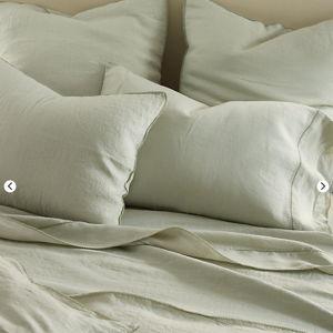 Heirloom European Flax Linen Pillowcases | Basil, King