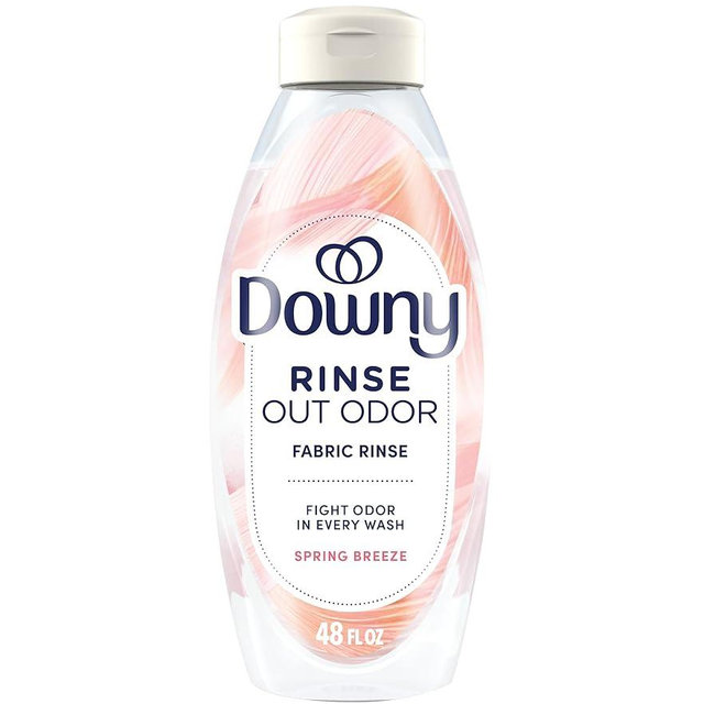 Downy Rinse Laundry Odor Remover, Spring Breeze Scent, 48 FL OZ, Fabric Softener and Laundry Odor Removal Rinse