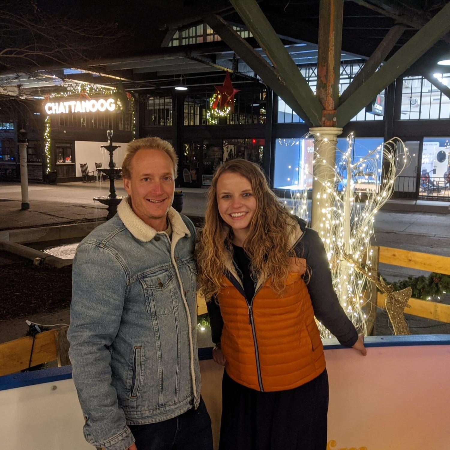 Only a couple of days after we started dating. We went ice skating with some friends at the Choo Choo Hotel in Chattanooga, Tennessee.