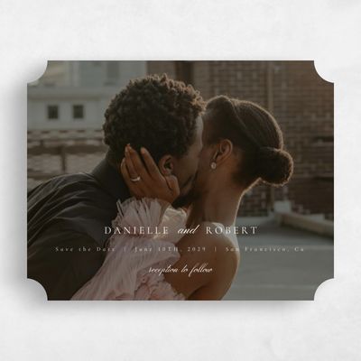 White Ticket Wedding Save the Date - Fawn Photo