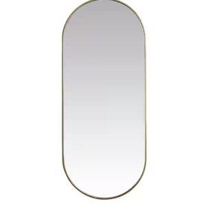 Timeless Home 30 in. W x 72 in. H x Modern Metal Framed Oval Black Mirror